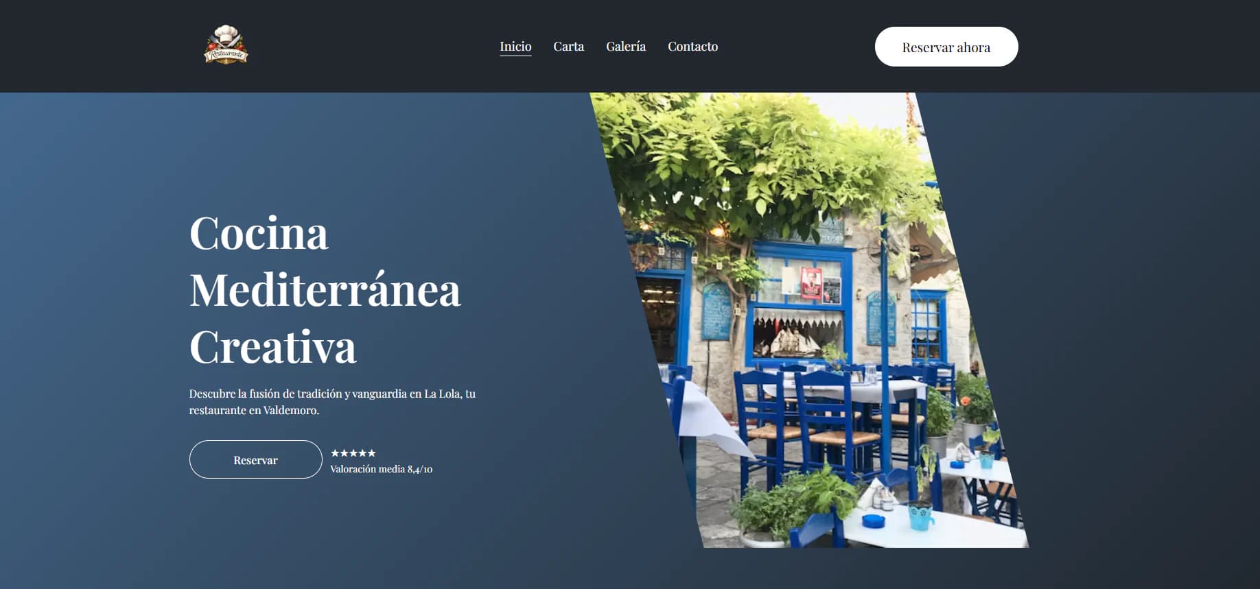 Ejemplo de web de restaurante con TheWebXperience