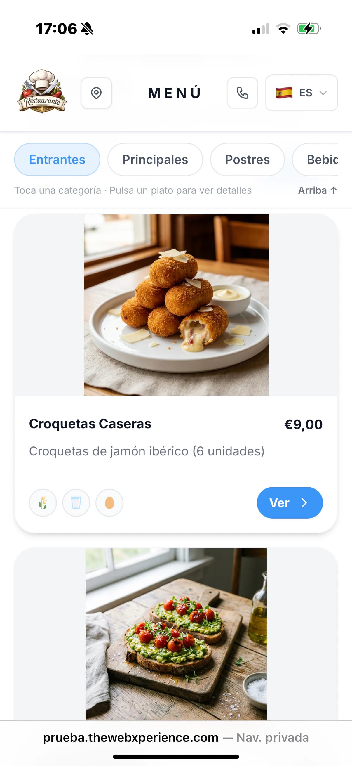 Ejemplo de carta digital en España